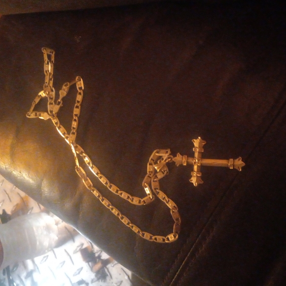 Silver chain with cross charm